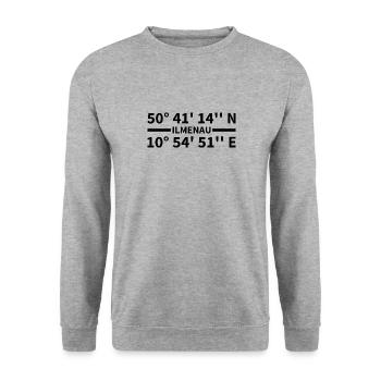 Coordonnées d’Ilmenau - Sweat-shirt Unisexe - gris chiné - Devant - Alina (178cm) & Michal (187cm)