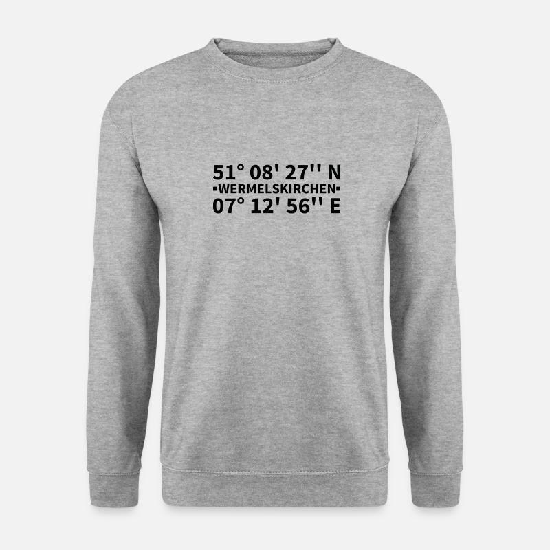 Coordonnées de Wermelskirchen - Sweat-shirt Unisexe - gris chiné