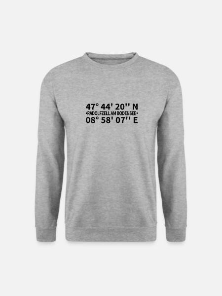 Radolfzell am Bodensee Koordinaten - Unisex Pullover - Weißgrau meliert