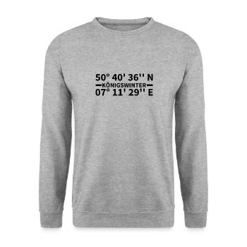 Coordonnées de Königswinter - Sweat-shirt Unisexe - gris chiné - Devant - Alina (178cm) & Michal (187cm)
