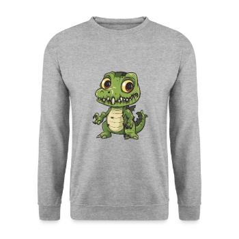 Alligator Halloween Bande dessinée drôle - Sweat-shirt Unisexe - gris chiné - Devant - Alina (178cm) & Michal (187cm)