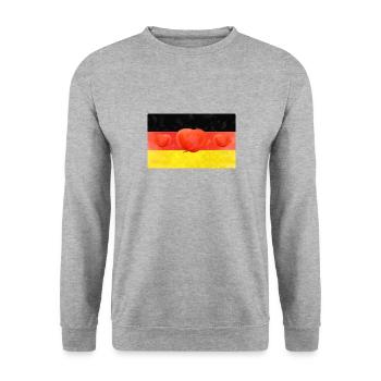 Drapeau de l’Allemagne avec coquelicot - Sweat-shirt Unisexe - gris chiné - Devant - Alina (178cm) & Michal (187cm)