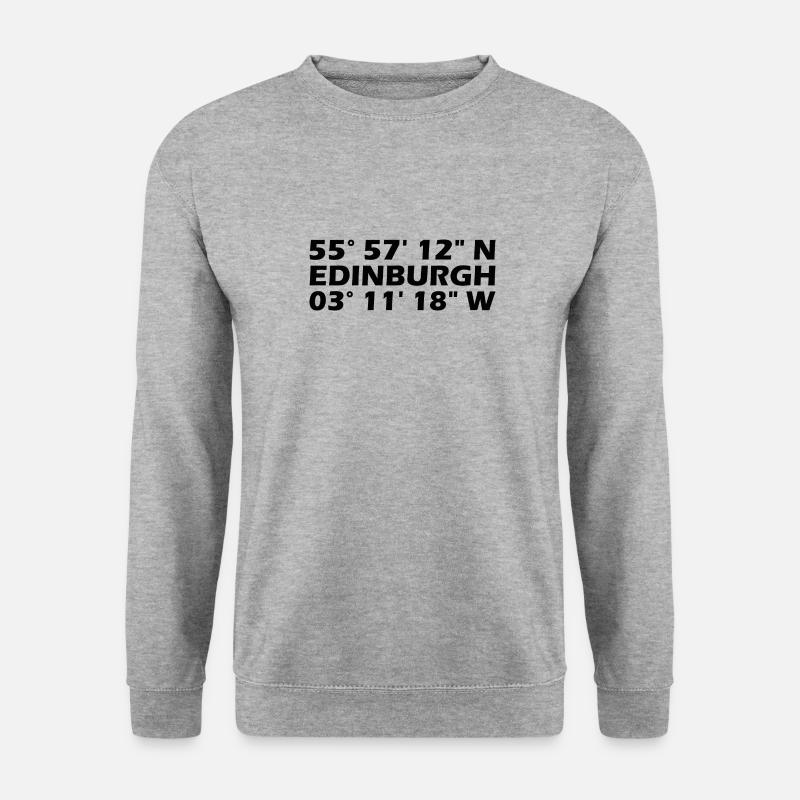 Edinburgh Koordinaten - Unisex Pullover - Weißgrau meliert