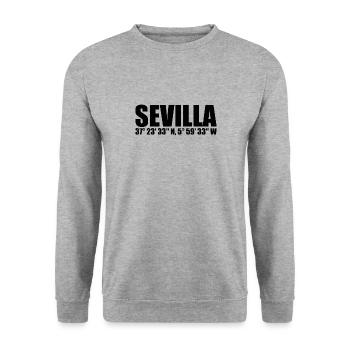 Sevilla Koordinaten - Unisex Pullover - Weißgrau meliert - Vorne - Alina (178cm) & Michal (187cm)