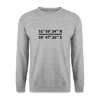 Lage Koordinaten - Unisex Pullover - Weißgrau meliert - Vorne - Alina (178cm) & Michal (187cm)