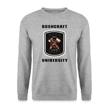 Bushcraft University - Unisex Pullover - Weißgrau meliert - Vorne - Alina (178cm) & Michal (187cm)