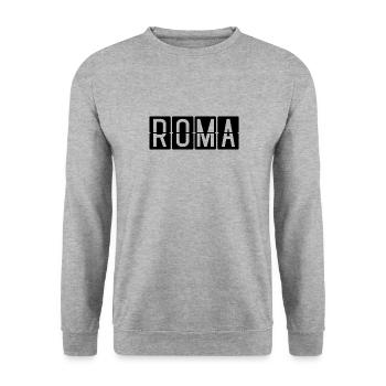 Roma Flughafentafel - Unisex Pullover - Weißgrau meliert - Vorne - Alina (178cm) & Michal (187cm)