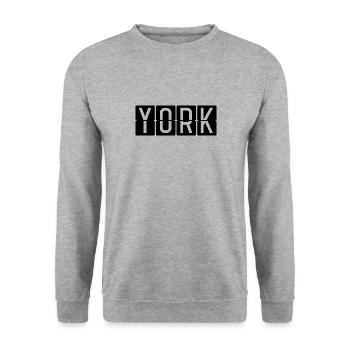 Panneau de l’aéroport de York - Sweat-shirt Unisexe - gris chiné - Devant - Alina (178cm) & Michal (187cm)