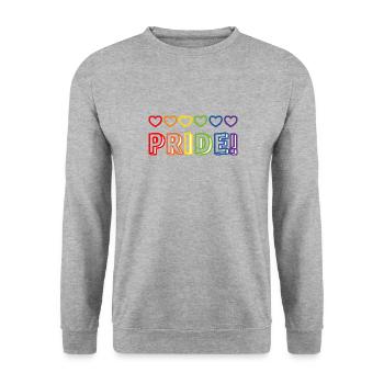 Pride Rainbow Hearts - Unisex Sweatshirt - salt & pepper - Front - Alina (178cm) & Michal (187cm)