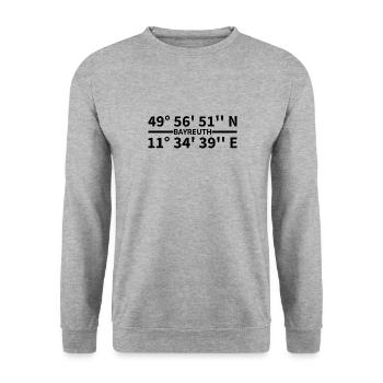 Bayreuth Koordinaten - Unisex Pullover - Weißgrau meliert - Vorne - Alina (178cm) & Michal (187cm)
