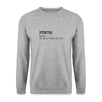 Coordonnées Fürth Bavière - Sweat-shirt Unisexe - gris chiné - Devant - Alina (178cm) & Michal (187cm)