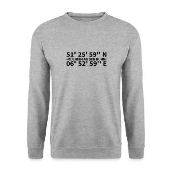 Mülheim an der Ruhr coordinates - Unisex Sweatshirt - salt & pepper - Front - Alina (178cm) & Michal (187cm)