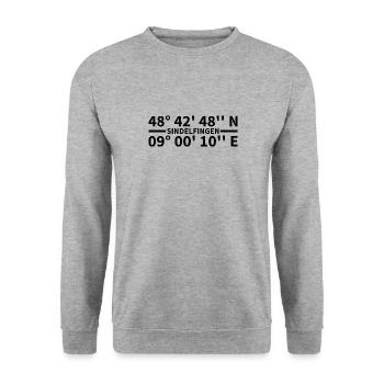 Sindelfingen Koordinaten - Unisex Pullover - Weißgrau meliert - Vorne - Alina (178cm) & Michal (187cm)