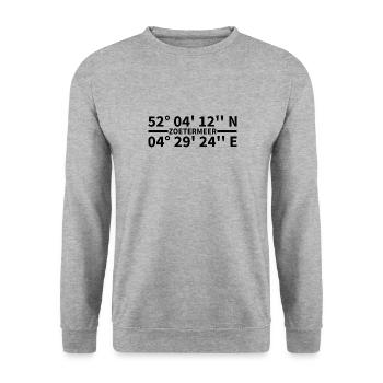 Coordonnées de Zoetermeer - Sweat-shirt Unisexe - gris chiné - Devant - Alina (178cm) & Michal (187cm)