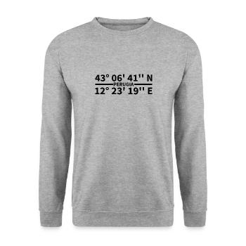 Coordonnées de Pérouse - Sweat-shirt Unisexe - gris chiné - Devant - Alina (178cm) & Michal (187cm)