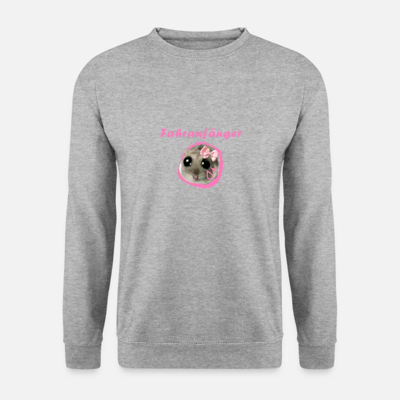 fahranfänger,hamster,fahrschule - Unisex Pullover - Weißgrau meliert