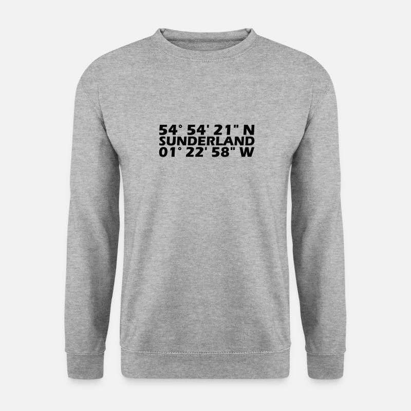 Sunderland Koordinaten - Unisex Pullover - Weißgrau meliert
