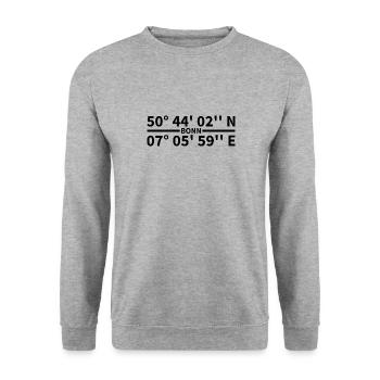 Coordonnées de Bonn - Sweat-shirt Unisexe - gris chiné - Devant - Alina (178cm) & Michal (187cm)