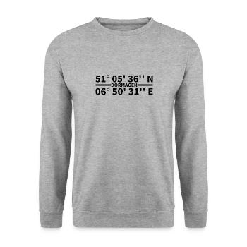 Dormagen Koordinaten - Unisex Pullover - Weißgrau meliert - Vorne - Alina (178cm) & Michal (187cm)