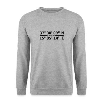 Coordonnées de Catane - Sweat-shirt Unisexe - gris chiné - Devant - Alina (178cm) & Michal (187cm)