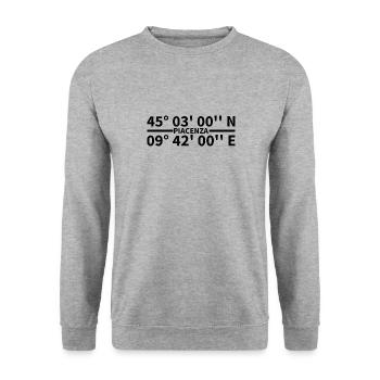 Coordonnées de Piacenza - Sweat-shirt Unisexe - gris chiné - Devant - Alina (178cm) & Michal (187cm)