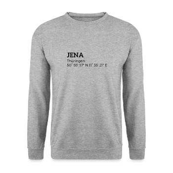 Iéna, Thuringe les coordonnées - Sweat-shirt Unisexe - gris chiné - Devant - Alina (178cm) & Michal (187cm)