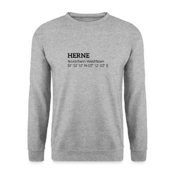 Herne, North Rhine-Westphalia coordinates - Unisex Sweatshirt - salt & pepper - Front - Alina (178cm) & Michal (187cm)