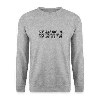 Kingston upon Hull coordinates - Unisex Sweatshirt - salt & pepper - Front - Alina (178cm) & Michal (187cm)