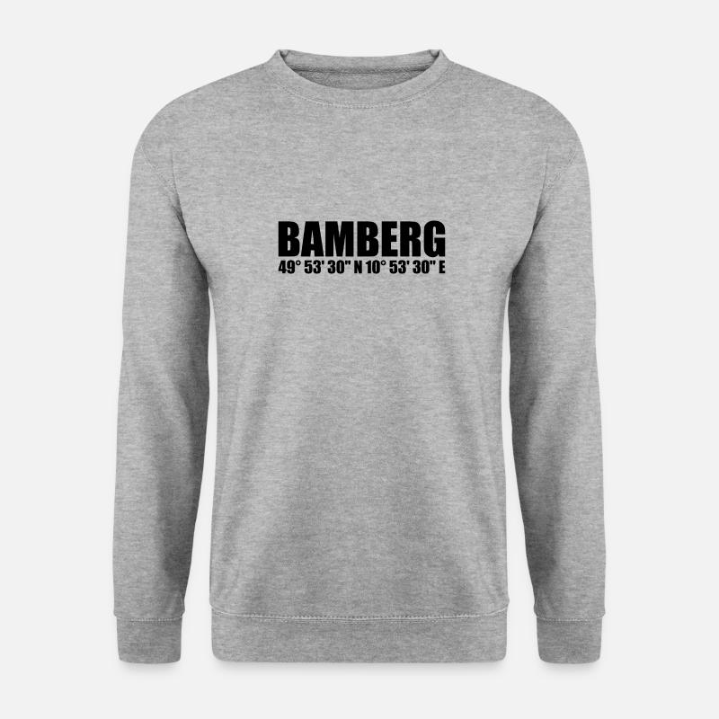 Bamberg Koordinaten - Unisex Pullover - Weißgrau meliert