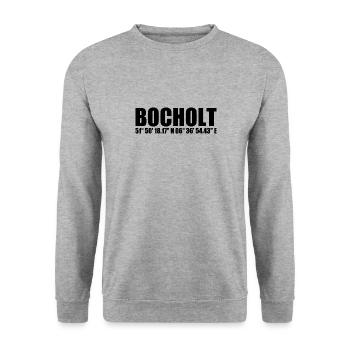 Bocholt Koordinaten - Unisex Pullover - Weißgrau meliert - Vorne - Alina (178cm) & Michal (187cm)
