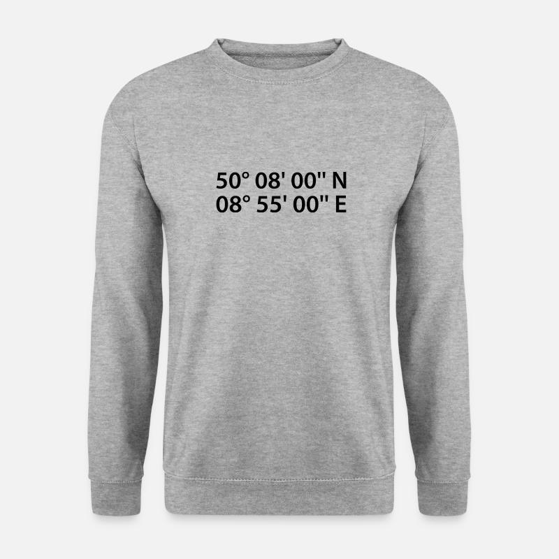 Hanau Koordinaten - Unisex Pullover - Weißgrau meliert