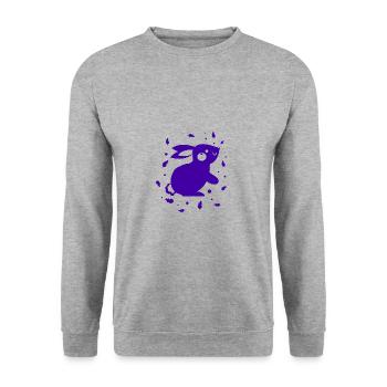 Rabbit - Rabbit - Nature Conservation - Unisex Sweatshirt - salt & pepper - Front - Alina (178cm) & Michal (187cm)