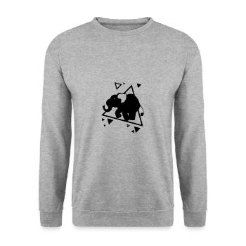 Elephant - Africa Wilderness Nature Conservation - Unisex Sweatshirt - salt & pepper - Front - Alina (178cm) & Michal (187cm)