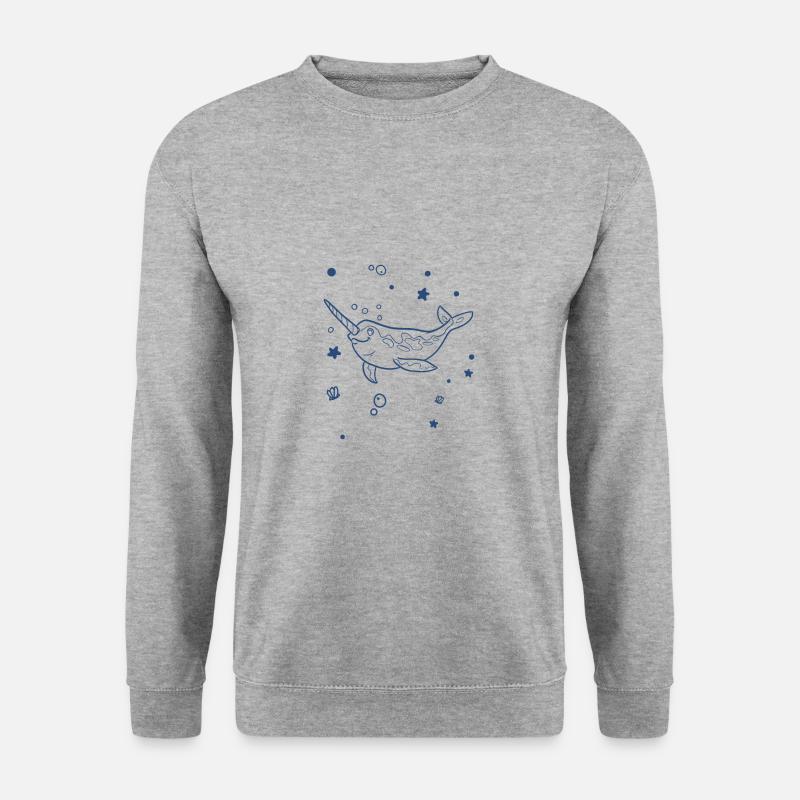 Wal - whale - Unisex Pullover - Weißgrau meliert