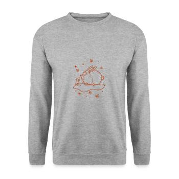 Lièvre - Lapin - Nature - Sweat-shirt Unisexe - gris chiné - Devant - Alina (178cm) & Michal (187cm)