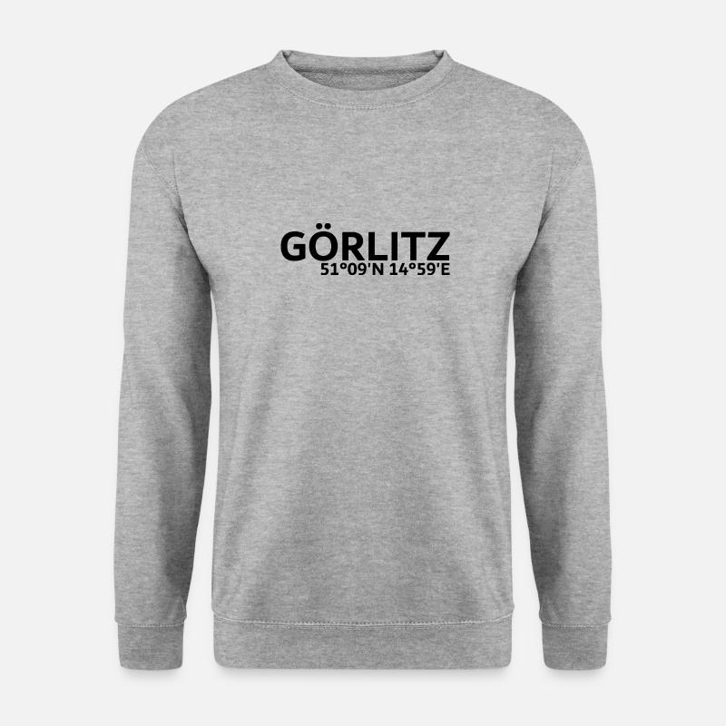 Görlitz Koordinaten - Unisex Pullover - Weißgrau meliert