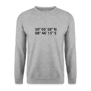 Coordonnées d’Offenbach am Main - Sweat-shirt Unisexe - gris chiné - Devant - Alina (178cm) & Michal (187cm)
