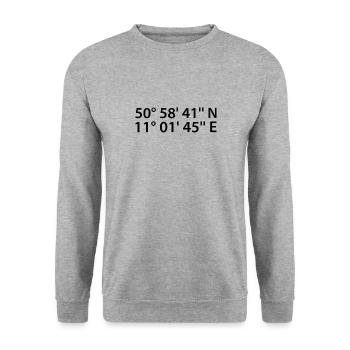 Erfurt Koordinaten - Unisex Pullover - Weißgrau meliert - Vorne - Alina (178cm) & Michal (187cm)