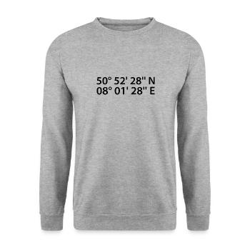 Siegen Koordinaten - Unisex Pullover - Weißgrau meliert - Vorne - Alina (178cm) & Michal (187cm)