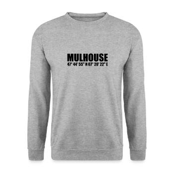 Coordonnées de Mulhouse - Sweat-shirt Unisexe - gris chiné - Devant - Alina (178cm) & Michal (187cm)