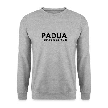 Padua Koordinaten - Unisex Pullover - Weißgrau meliert - Vorne - Alina (178cm) & Michal (187cm)
