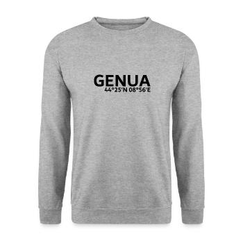 Coordonnées de Gênes - Sweat-shirt Unisexe - gris chiné - Devant - Alina (178cm) & Michal (187cm)
