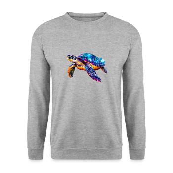 Turtle, Graffiti, Colorful, Painting - Unisex Sweatshirt - salt & pepper - Front - Alina (178cm) & Michal (187cm)