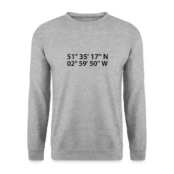 Newport Koordinaten - Unisex Pullover - Weißgrau meliert - Vorne - Alina (178cm) & Michal (187cm)