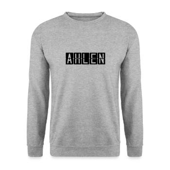 Panneau de l’aéroport d’Ahlen - Sweat-shirt Unisexe - gris chiné - Devant - Alina (178cm) & Michal (187cm)