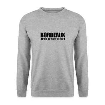Coordonnées de Bordeaux - Sweat-shirt Unisexe - gris chiné - Devant - Alina (178cm) & Michal (187cm)