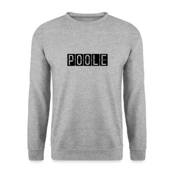 Poole Flughafentafel - Unisex Pullover - Weißgrau meliert - Vorne - Alina (178cm) & Michal (187cm)