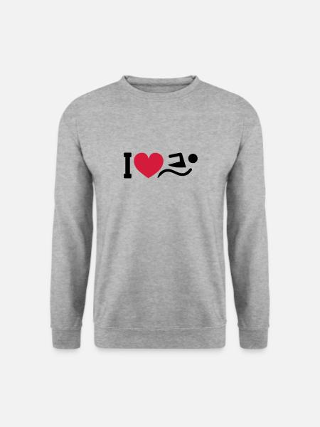 Schwimmer schwimmen Wasser Geschenk - Unisex Pullover - Weißgrau meliert