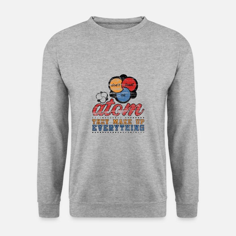Science Wissenschaft Atom Geschenk Student Physik - Unisex Pullover - Weißgrau meliert