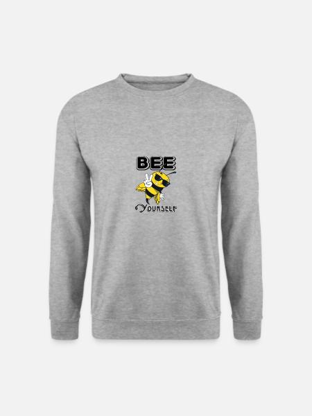 Bee Yourself Zitate Kinder Honig Geschenk - Unisex Pullover - Weißgrau meliert